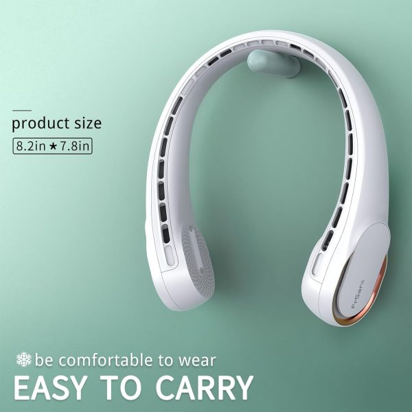 FrSara Neck Fan. Portable Personal Fan Strong Wind. 4000mAh. Air Volume.360° Cooling. No Hair Twisting. Air Volume On 2 Sides. Non-Slip. Quick Charge. Long Use Time. Birthday Gift for Women. Dad. Men : Electronics - Image 2