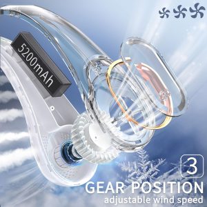 FrSara Neck Fan. Portable Personal Fan Strong Wind. 4000mAh. Air Volume.360° Cooling. No Hair Twisting. Air Volume On 2 Sides. Non-Slip. Quick Charge. Long Use Time. Birthday Gift for Women. Dad. Men : Electronics - Image 6