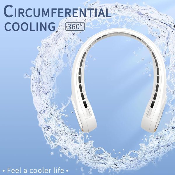 FrSara Neck Fan. Portable Personal Fan Strong Wind. 4000mAh. Air Volume.360° Cooling. No Hair Twisting. Air Volume On 2 Sides. Non-Slip. Quick Charge. Long Use Time. Birthday Gift for Women. Dad. Men : Electronics - Image 3