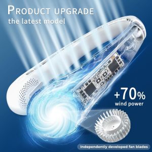 FrSara Neck Fan. Portable Personal Fan Strong Wind. 4000mAh. Air Volume.360° Cooling. No Hair Twisting. Air Volume On 2 Sides. Non-Slip. Quick Charge. Long Use Time. Birthday Gift for Women. Dad. Men : Electronics - Image 4